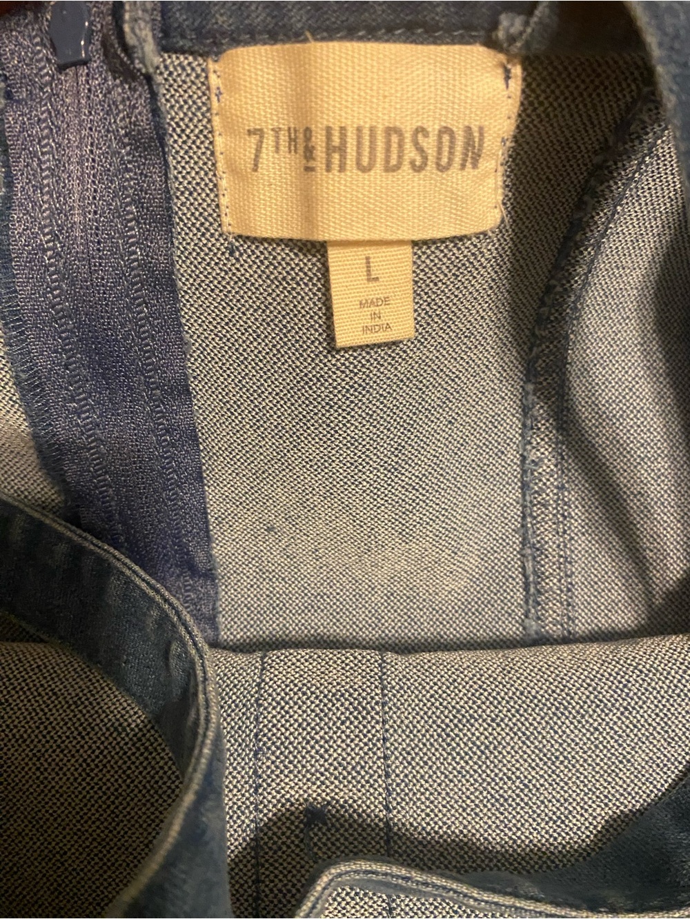 Indigo Denim Mini Dress with Button Bodice - Picture 4 of 6